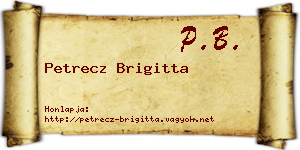 Petrecz Brigitta névjegykártya